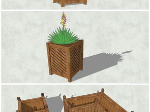 精品陶罐花卉綠植景觀小品 SU模型設計與植物景觀庫應用